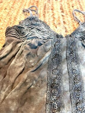 Vintage Y2K Billabong Washed Black/Charcoal Lace Cami Tank Medium